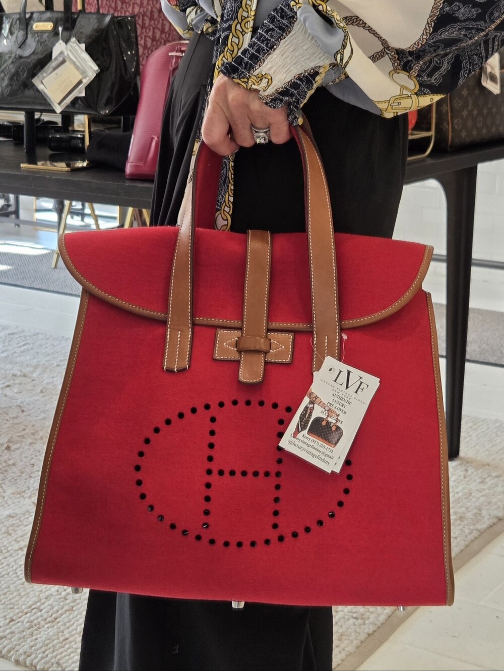 Hermes tote bag Flelted, leather